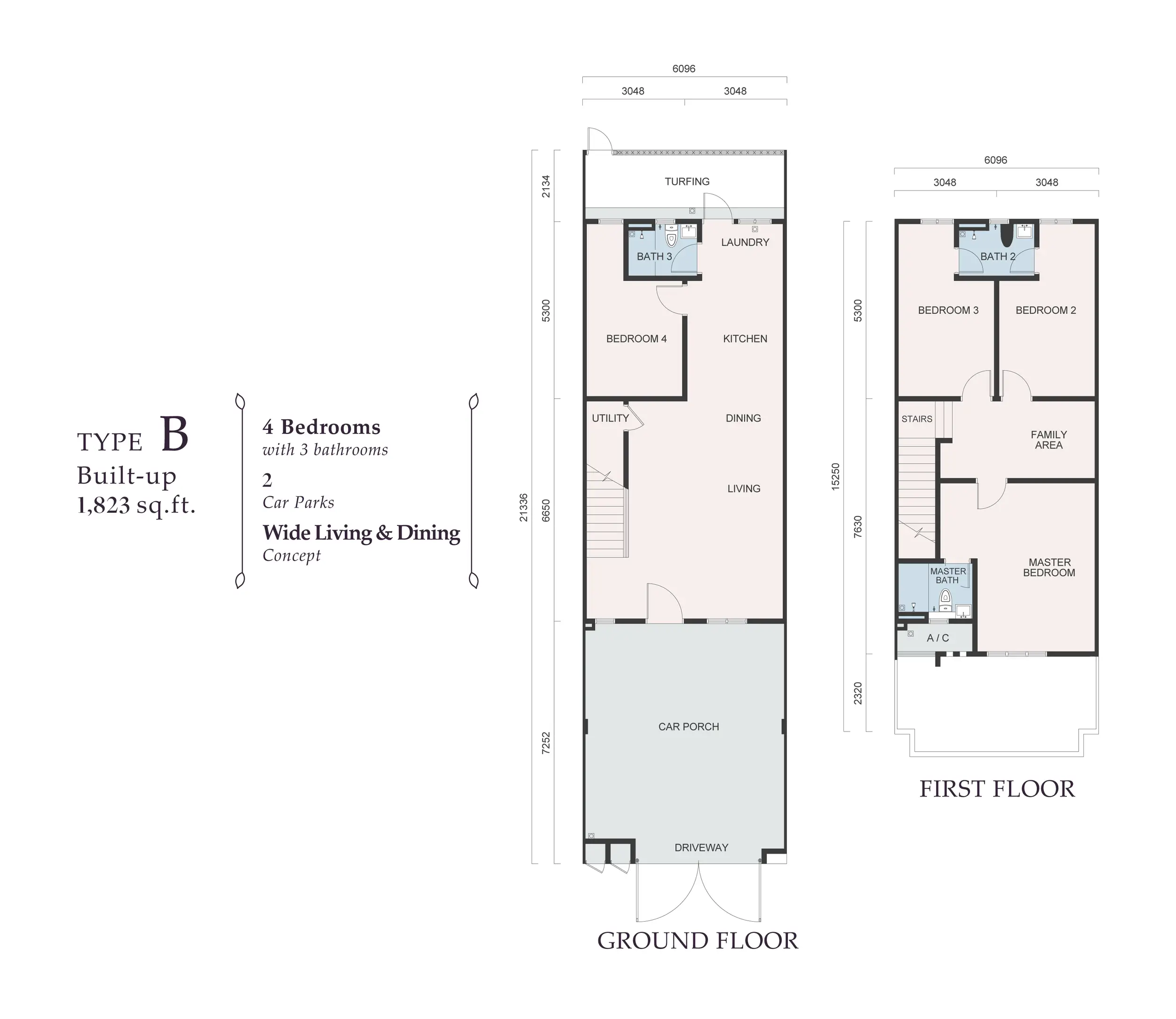 Arden Hill Type B ground and first floor plan