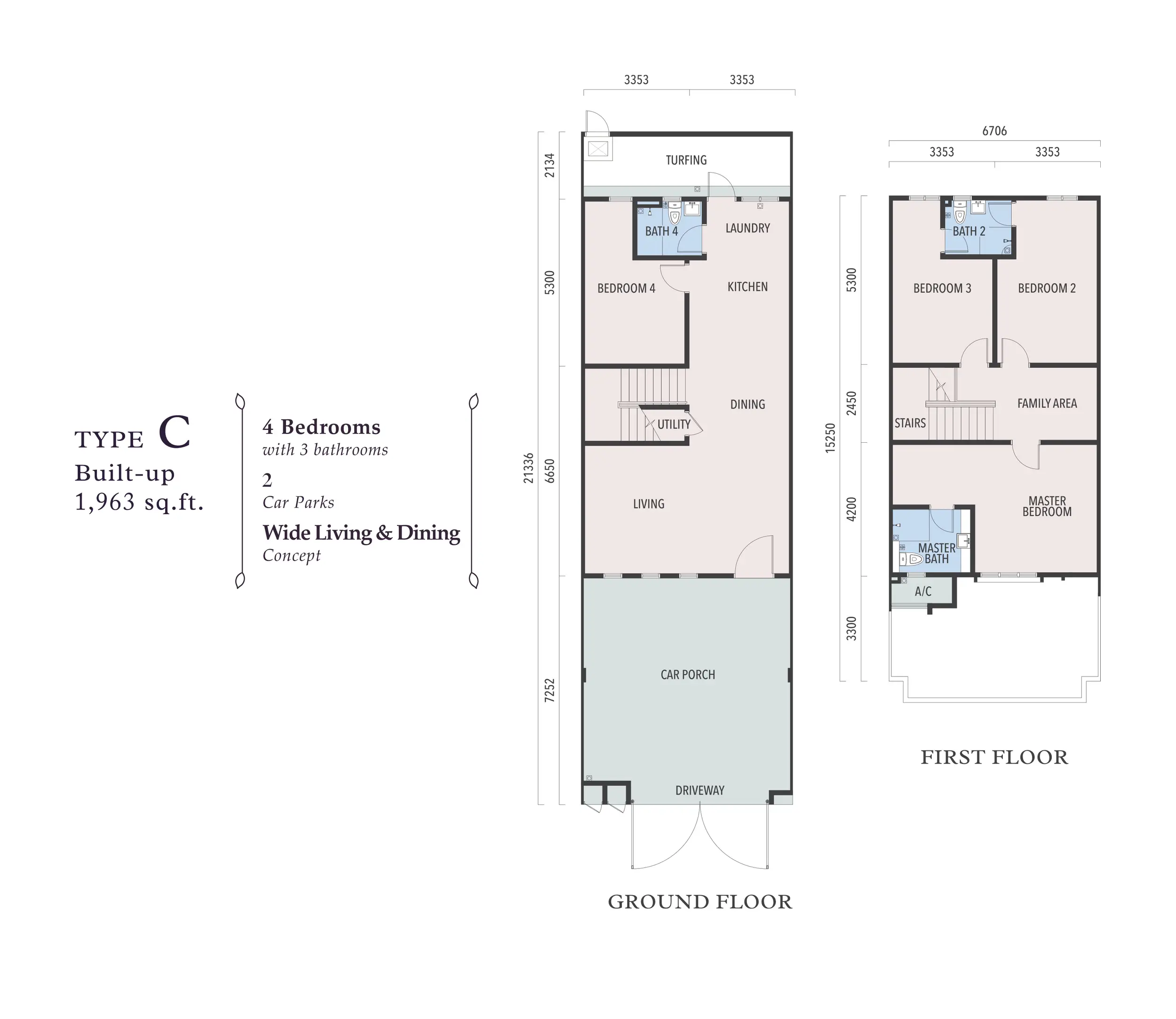 Arden Hill Type C ground and first floor plan